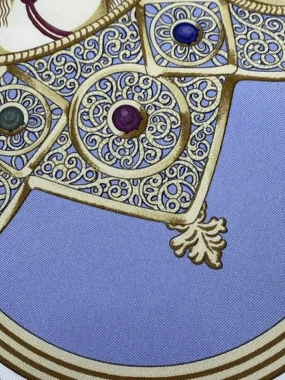 HERMES Carre 90 - Cream Purple Multi Scarf - Picture 6 of 7